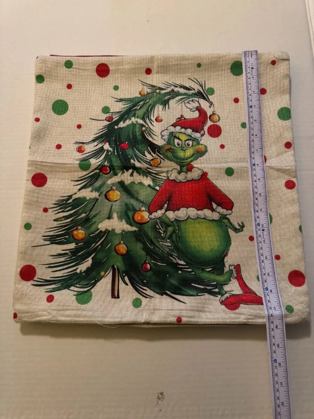 Grinch Christmas Pillow Covers Set of 4 18x18 Holiday Throw Cushion Covers